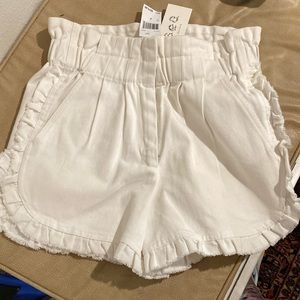 Sea New York - Denim ruffle shorts